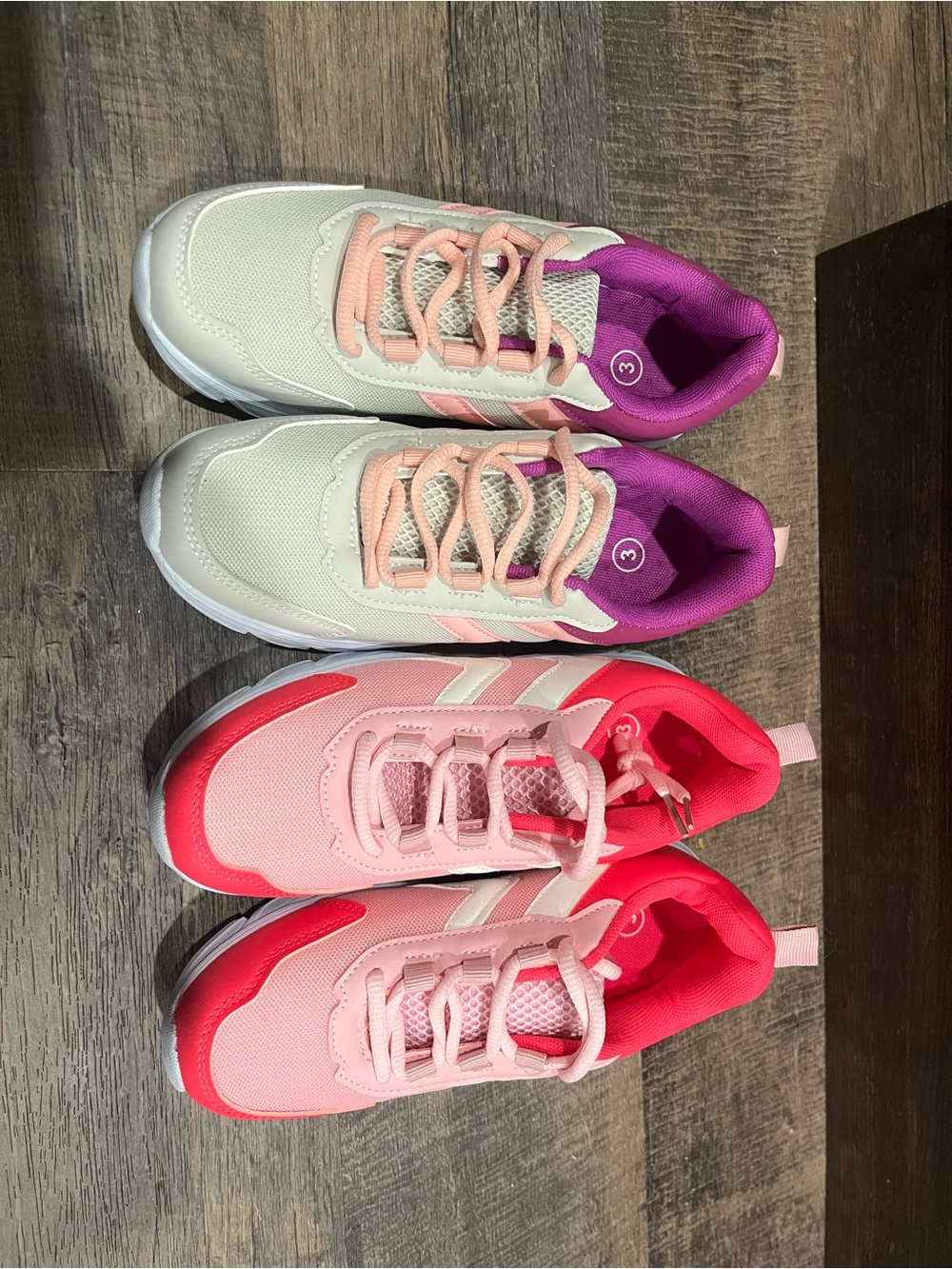 Kids Athletic Sneakers in Pink and Light Green